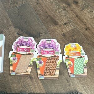 3 Pot Sox Stretchable Fabric Planter Cover to Cover Flower Pots 6 inch, 4 inch